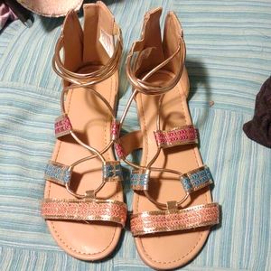 Metallic gladiator sandles